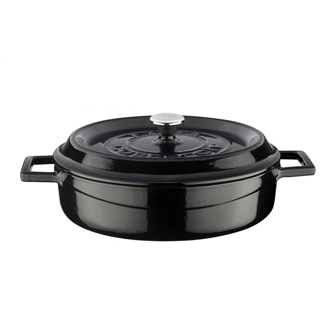 Lava Cast Iron Multi-Purpose Flat Pot Black 24 cm LV Y ST 24 K2-2,47 litre