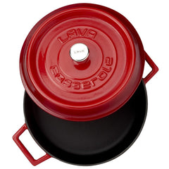 Lava Cast Iron Multi-Purpose Flat Pot Red 24 cm LV Y ST 24 K2