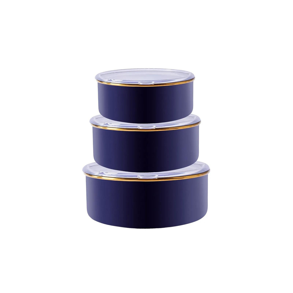 Karaca Piraye Enamel 3 Piece Storage Cup Navy blue