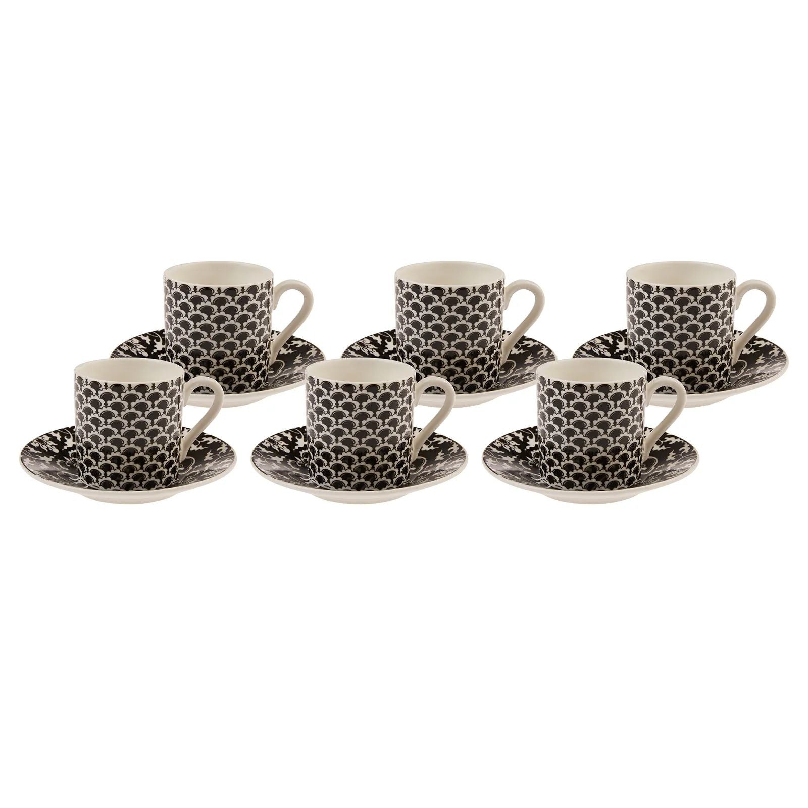 Karaca Leny Black Set of 6 Coffee Cups 80 ml