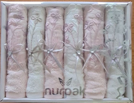 NURPAK EMERALD HANDDOEK ROZE/WIT