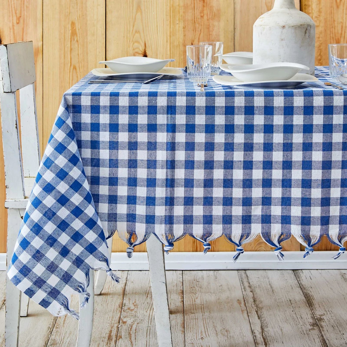 Sarah Anderson Square Blue Picnic Table Cloth 140x140 cm