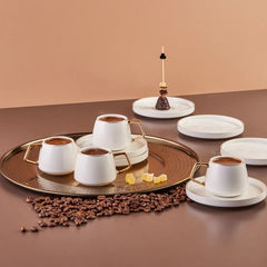 Karaca Saturn Set of 6 Coffee Cups 90 ml Gold