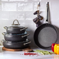 Karaca Avanos New Bio Granite 7 Piece Cookware Set
